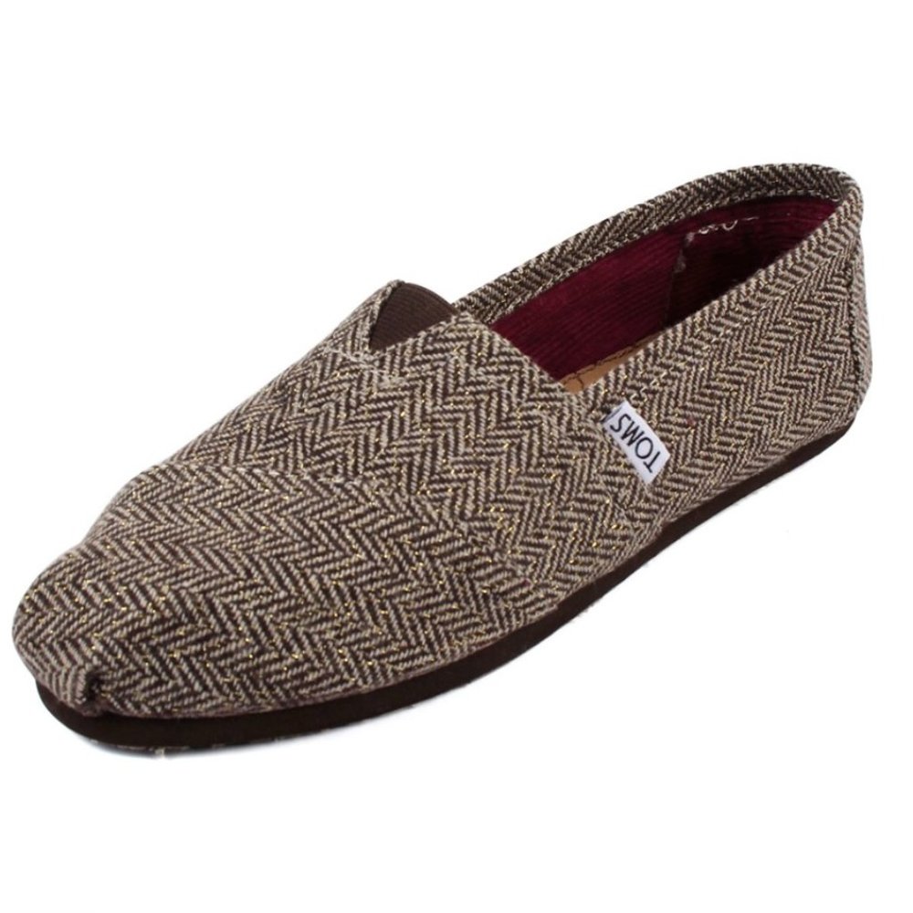 TOMS Classic Brown Metallic Slip Ons